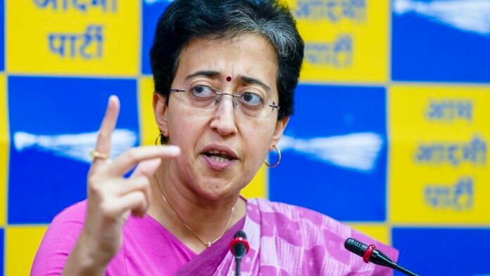 Atishi Singh addresses press