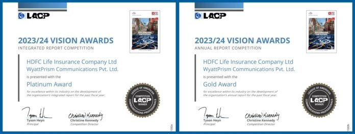 Dual Recognition for HDFC Life at the LACP Vision Awards FY 23/24