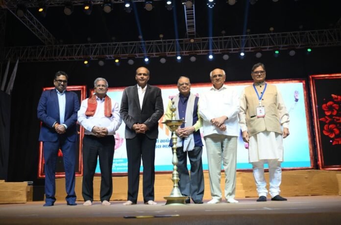Gujarat CM Bhupendrabhai Patel, Cabinet Ministers, Kanubhai Desai, Jitubhai Vaghani, and Filmmaker Ashutosh Gowariker, Grace Namotsav at Sanskardham