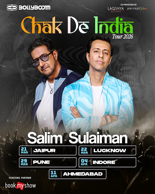 Percept Live in Partnership with Laqshya Media Group Announce Bollyboom's 'Chak De India Tour' with Salim-Sulaiman Honouring 33 Years of Iconic Music